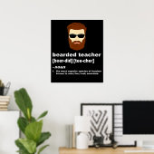 Poster Funny Beard Enseignant Appréciation Don (Bureau à domicile)