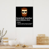 Poster Funny Beard Enseignant Appréciation Don (Cuisine)