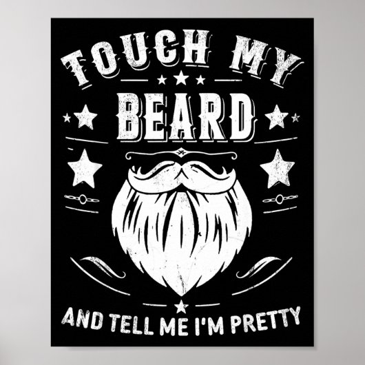 Poster Funny Beard Quote Gift For Bearded Men Dad And Hus (Devant)