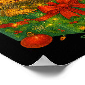 Poster Funny Bearded Dragons Santa Christmas Tree Lights  (Coin)