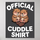 Poster Funny Beavers Hugging Cuddle  (Devant)