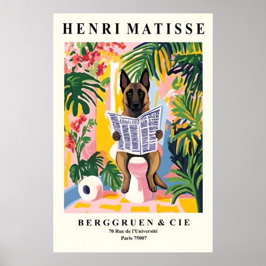 Poster Funny Belgian Malinois Art - Henri Matisse (Devant)
