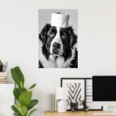 Poster Funny Bernese Mountain Dog Bathroom Print, Toilet (Bureau à domicile)