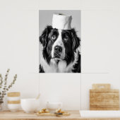Poster Funny Bernese Mountain Dog Bathroom Print, Toilet (Cuisine)
