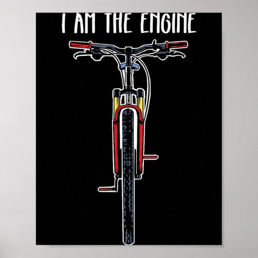 Poster Funny Bicycle I Am The Engine (Devant)