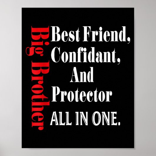 Poster Funny Big Brother Definition Birthday Men Teens Yo (Devant)