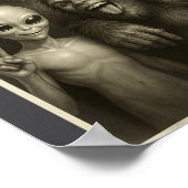 Poster Funny Bigfoot, Alien, &amp; Yeti Sasquatch Rock On (Coin)