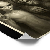 Poster Funny Bigfoot, Alien, &amp; Yeti Sasquatch Rock On (Coin)