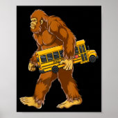 Poster Funny Bigfoot Bus Driver Sasquatch School Bus Love (Devant)