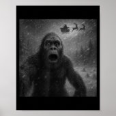 Poster Funny Bigfoot Sasquatch Selfie Santa Claus Xmas Ch (Devant)