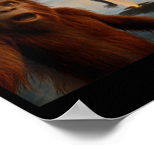 Poster Funny Bigfoot Selfie With Loch Ness Monster And Uf (Coin)