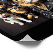 Poster Funny Biker Cats Gangster Cats Street Motorcycle C (Coin)