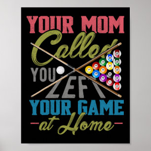 Poster Funny Billard Piscine Cue Chemise Funny Piscine Bi