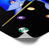 Poster Funny Billard piscine requin mâle (Coin)