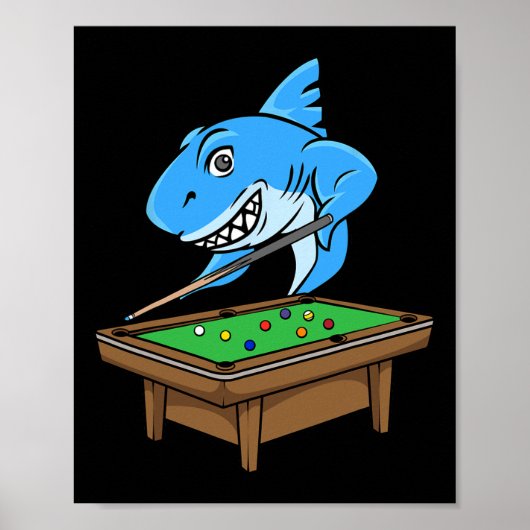 Poster Funny Billard Pool Shark Hall Snooker Joke Billi (Devant)