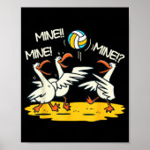 Poster Funny Bird Playing Volleyball Mine Game Day Beach (Devant)