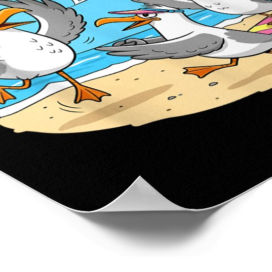 Poster Funny Bird Playing Volleyball Mine Game Day Vibes (Coin)