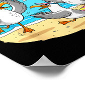 Poster Funny Bird Playing Volleyball Mine Game Day Vibes  (Coin)