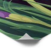 Poster Funny Black cat and Beautiful Flower (Coin)