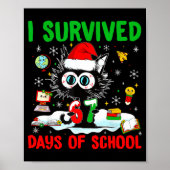 Poster Funny Black Cat Christmas I Survived 67 Days Of Sc (Devant)