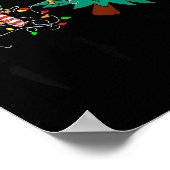 Poster Funny Black Cat Gift Pushing Christmas Tree Over C (Coin)