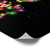 Poster Funny Black Cat Gift Pushing Christmas Tree Over C (Coin)