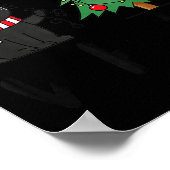 Poster Funny Black Cat Pushing Christmas Tree Over Cat Wh (Coin)