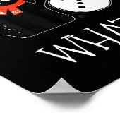 Poster Funny Black Cat Pushing Snowman Christmas Winter C (Coin)