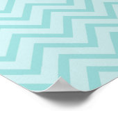 Poster Funny Black Mustache And Blue Chevron Pattern (Coin)