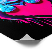 Poster Funny Blacklight Glitch Art Cute Cat Kitten Valent (Coin)