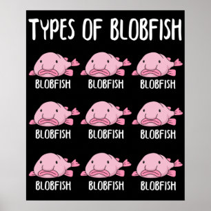 Poster Funny Blobfish Gift Girls Boys Underwater Blobfish