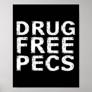Poster Funny Bodybuilding Natty Drug Free Pecs