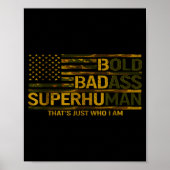 Poster Funny Bold Bad Superhuman Fathers Day Gag Gift Gra (Devant)