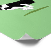 Poster Funny Border Collie chien en course dessin animé (Coin)