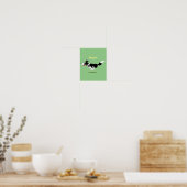 Poster Funny Border Collie chien en course dessin animé (Cuisine)