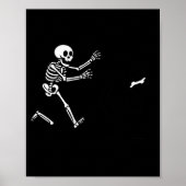 Poster Funny Border Collie Running Skeleton Halloween (Devant)