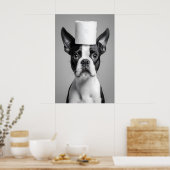 Poster Funny Boston Terrier Bathroom Print, Toilet Paper (Cuisine)