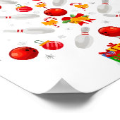 Poster Funny Bowling Christmas Tree Lights Xmas For Men W (Coin)