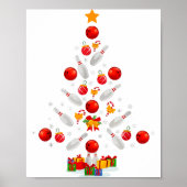 Poster Funny Bowling Christmas Tree Lights Xmas For Men W (Devant)
