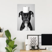 Poster Funny Boxer Dog Bathroom Print, Toilet Paper Roll (Bureau à domicile)