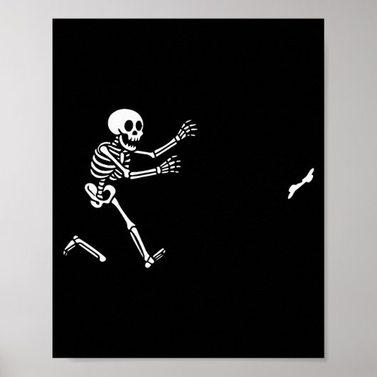 Poster Funny Boxer Running Skeleton Halloween (Devant)
