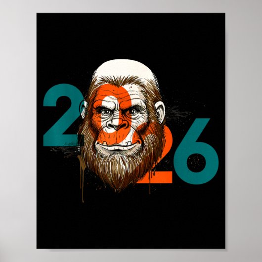 Poster Funny Boys Nye Outfit, Mens Fireworks Bigfoot Happ (Devant)