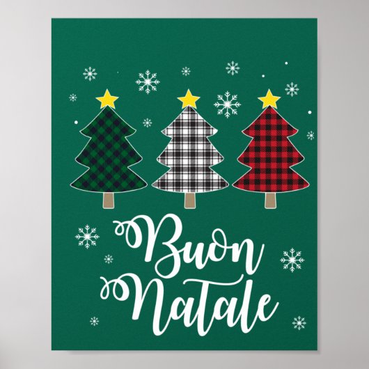 Poster Funny Buon Natale Italie Noël Vacances Italien Chr (Devant)