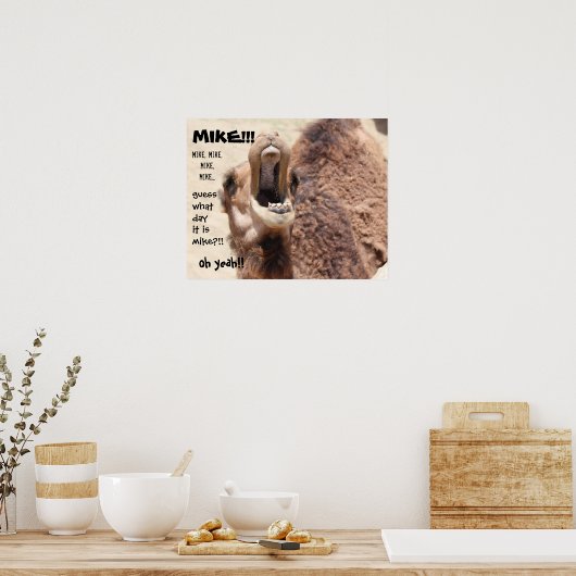 Poster Funny Camel "bosse day" Devinez quel jour c'est MI (Cuisine)