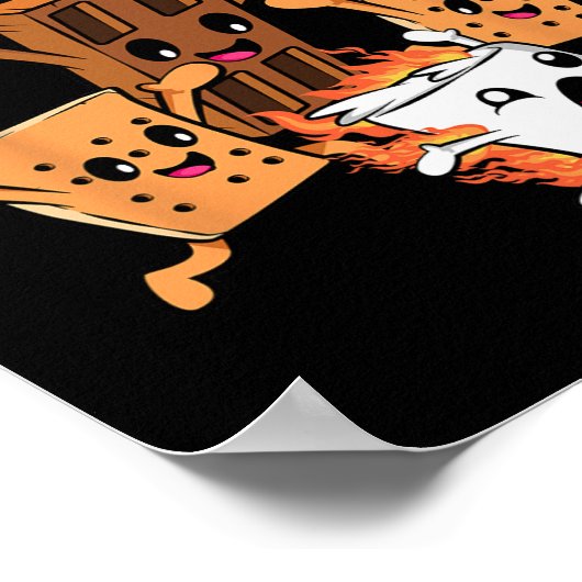 Poster Funny Camping Smores Group Hug Marshmallow Chocola (Coin)