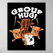 Poster Funny Camping Smores Group Hug Marshmallow Chocola (Devant)
