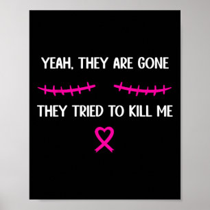 Poster Funny Cancer du sein Survivant Mastectomie Ils von