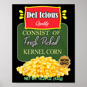 Poster Funny Canned Kernel Corn Halloween Matching Group