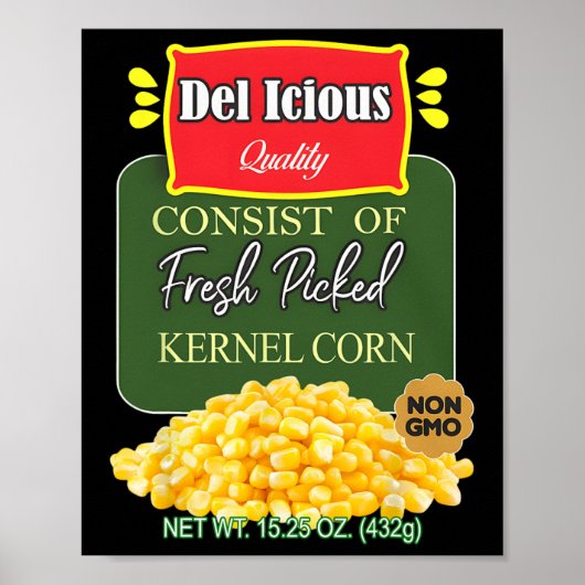 Poster Funny Canned Kernel Corn Halloween Matching Group (Devant)