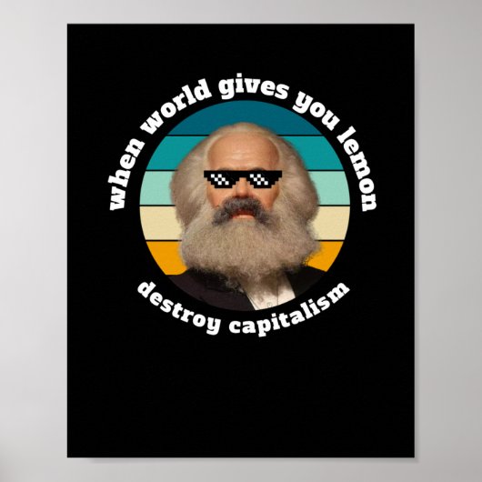 Poster Funny Capitalisme Karl Marx Sticker (Devant)